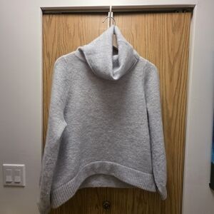 Babaton Light Gray Cowl Neck Sweater